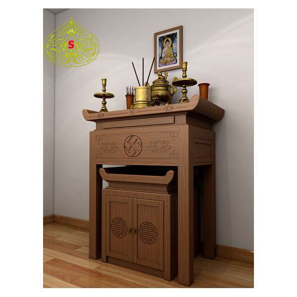 Bàn thờ gỗ sồi Nga mẫu hot nhất 2021 BT071